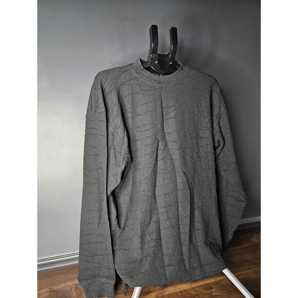 Vintage Barcelino Italy XL Raised Web Pattern long sleeve italian crewneck shirt - Picture 2 of 7